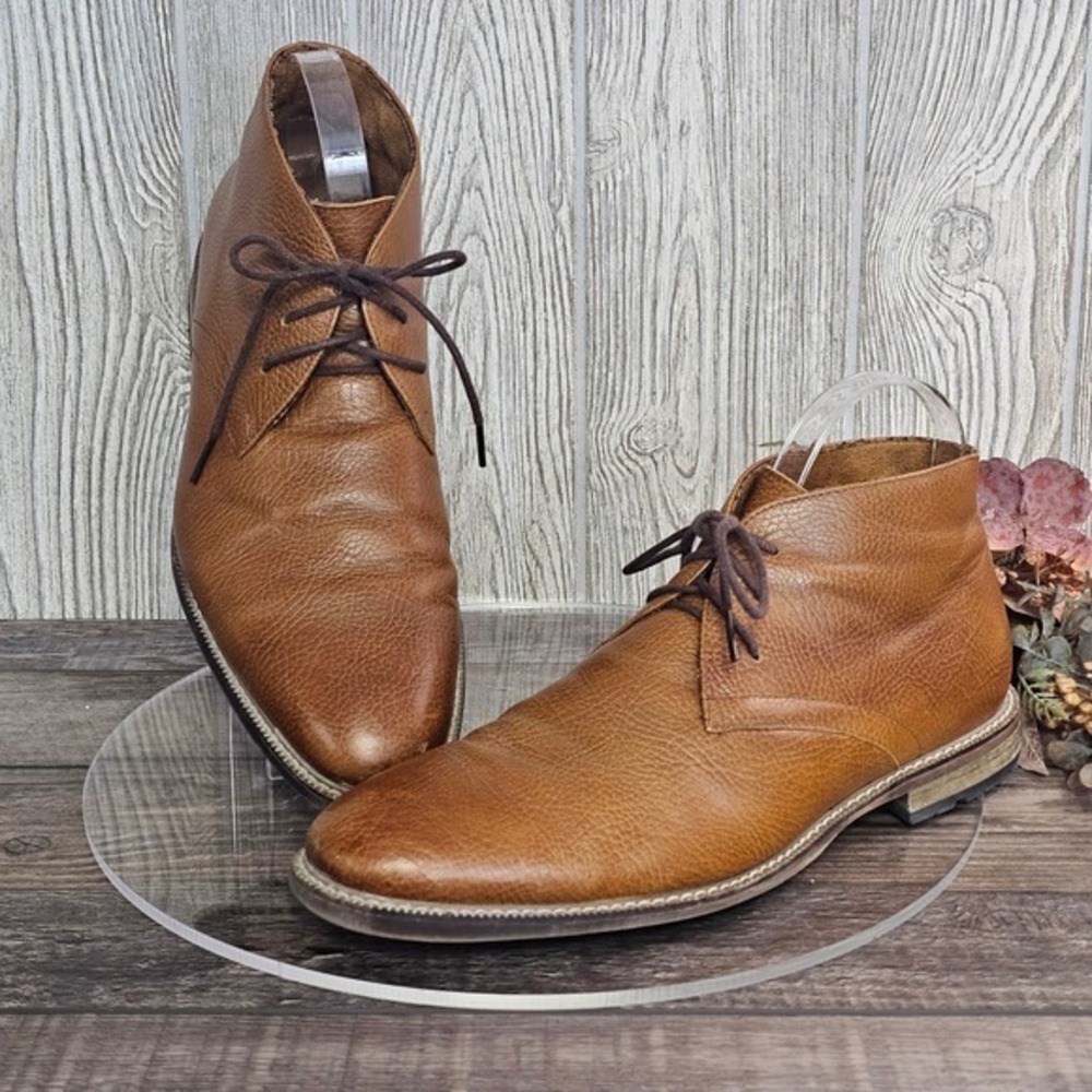 Carlo Morandi Men's Leather Chukka Boots Brown Lace Up Ankle Boots 9.5D Dress